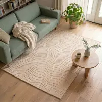 FRAAI Skandinavisk matta | Charm Waves beige hos Volero | 160x230 cm | Syntet | Ränder | Rektangulär | Låg lugg