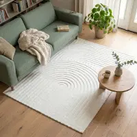 FRAAI Skandinavisk matta | Charm Curves vit hos Volero | 230x330 cm | Syntet | Enfärgad | Rektangulär | Låg lugg