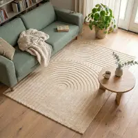 FRAAI Skandinavisk matta | Charm Curves beige hos Volero | 200x290 cm | Syntet | Enfärgad | Rektangulär | Låg lugg