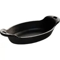 Lodge Heat Enhanced och Seasoned Cast Iron Oval Mini Server 9-Ounce Black