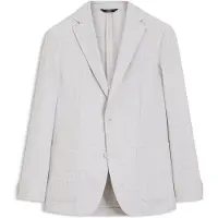 BOSS Slim-fit blazer in checked virgin wool and cotton