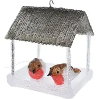 Christmas Decoration Juldekoration HUS för fåglar LED-dekor 185x165x230 mm grå