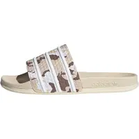 Adidas Pantolette 'Adilette' ljusbeige / choklad / mocka / vit