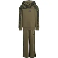 Adidas Träningsdräkt 'Seasonal Essentials Hooded Fleece Jogger Set Little' khaki / oliv / mörkgrön