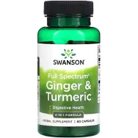 Swanson Health , Full Spektrum Ginger & Turmeric, 60 Kapslar