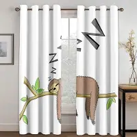 A Family Of Home Textiles 3D Regnbåge Söt Koala Billiga Tecknade Barns Tunna Fönstergardiner för Flickor Pojkar Vardagsrum Sovrum Inredning 2 Paneler 240W270H(CM)95x107in&Grommet Top