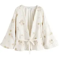Next Kimono ecru / guld / pastellrosa