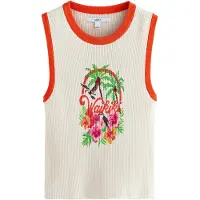 Next Broderad topp ecru / gräsgrön / rosa / orangeröd