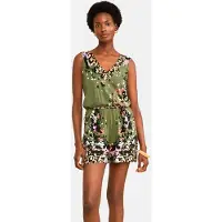 Love & roses Jumpsuit oliv / gammalrosa / svart / vit