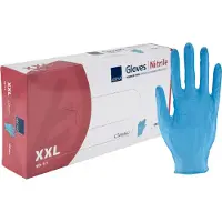 Abena Undersökningshandske, Classic, XXL, blå, nitril - (10 förpackningar x 100 st.)