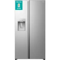 Hisense RS5P528STIE, Fristående, Amerikansk dörr, Grå, Rostfritt stål, 2 dörr/dörrar, Dörr-på-dörr, Röra
