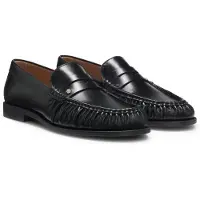 BOSS Leather moccasins with Double B monogram
