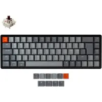 Keychron K6, Kabel & Trådlös, USB + Bluetooth, Mekaniska tangentbrytare, QWERTY, RGB LED, Svart, Grå, Orange