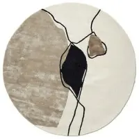 Classic collection Abstract matta rund ivory