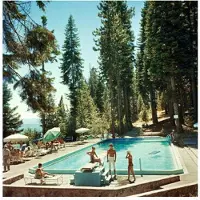 Slim Aarons Pool At Lake Tahoe