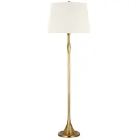 Visual Comfort Romero golvlampa antik mässing/linne
