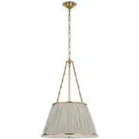 Visual Comfort Allister 21" taklampa antik mässing/blue charee stripe