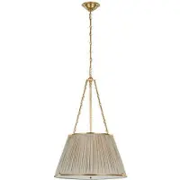 Visual Comfort Allister 21" taklampa antik mässing/champagne silk