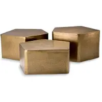 Eichholtz Veenazza soffbord antik mässing 3-set
