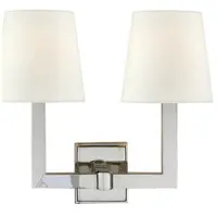 Visual Comfort Square Tube vägglampa dubbel nickel