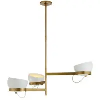 Visual Comfort Lightwell Grande Triple takkrona mässing/vit