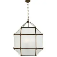 Visual Comfort Morris taklampa antik zink/frostat glas L