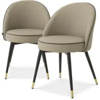 Eichholtz Cooper matstol faux leather beige 2-set