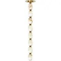 Visual Comfort Collier alabaster 24 takpendel antik mässing 2700k