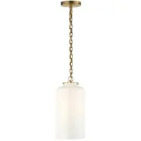 Visual Comfort Katie Cylinder takpendel antik mässing/vitt glas