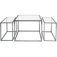 Ruth & Joanna Three set table - soffbord svart krom hög