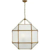 Visual Comfort Morris taklampa Gilded Iron/frostat glas L