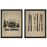 Newport Ski Lodge - A good day to ski (Set of 2)