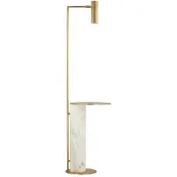 Visual Comfort Alma golvlampa m bricka antik mässing/vit