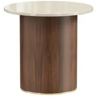 Ruth & Joanna Delano sidobord rund valnöt beige