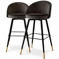 Eichholtz Cooper barstol roche dark grey velvet 2-set