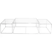Ruth & Joanna Three set table - satsbord krom låg