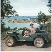 Slim Aarons In A Jeep