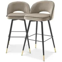 Eichholtz Cliff barstolar savona greige velvet 2-set