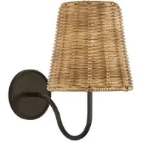 Visual Comfort Lyndsie vägglampa aged iron/natural wicker