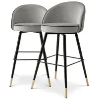 Eichholtz Cooper barstol roche light grey velvet 2-set
