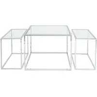 Ruth & Joanna Three set table - satsbord krom hög