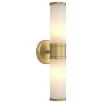 Eichholtz Claridges vägglampa antik mässing/alabaster dubbel