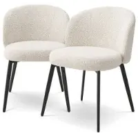 Eichholtz Lloyd matstol bouclé cream 2-pack