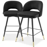 Eichholtz Cliff barstolar roche black velvet 2-set
