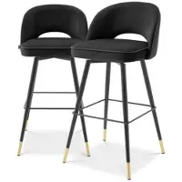 Eichholtz Cliff barstolar roche black velvet 2-set