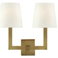 Visual Comfort Square Tube vägglampa dubbel antik mässing