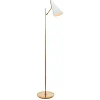 Visual Comfort Clemente golvlampa antik mässing/vit