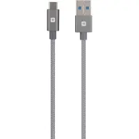 Skross USB-kabel USB 3.2 Gen1 USB-A kontakt 1.20 m Rymdgrå Rund, Flexibel, Polymer beläggning SKCA0012A-C120CN