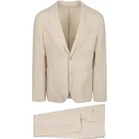 Suitable Washed Linne Suit Ecru Beige Off-White Storlek
