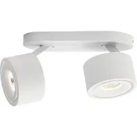 Orion Specter LED takspotlight, vit, längd 19,4 cm, aluminium, 2 lampor. Specter, dimbar, Vitt / opal, Vardagsrum / matsal, Aluminium / grå / zink, Modern, LED-taklampa